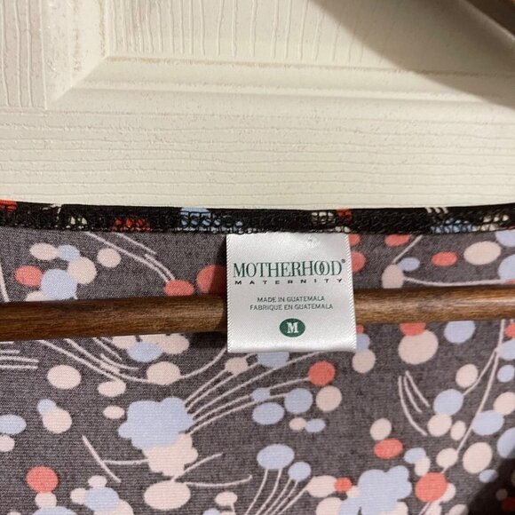 Motherhood Maternity Women's Brown Floral Vneck Tie Back Stretch Dress Medium - Picture 2 of 7